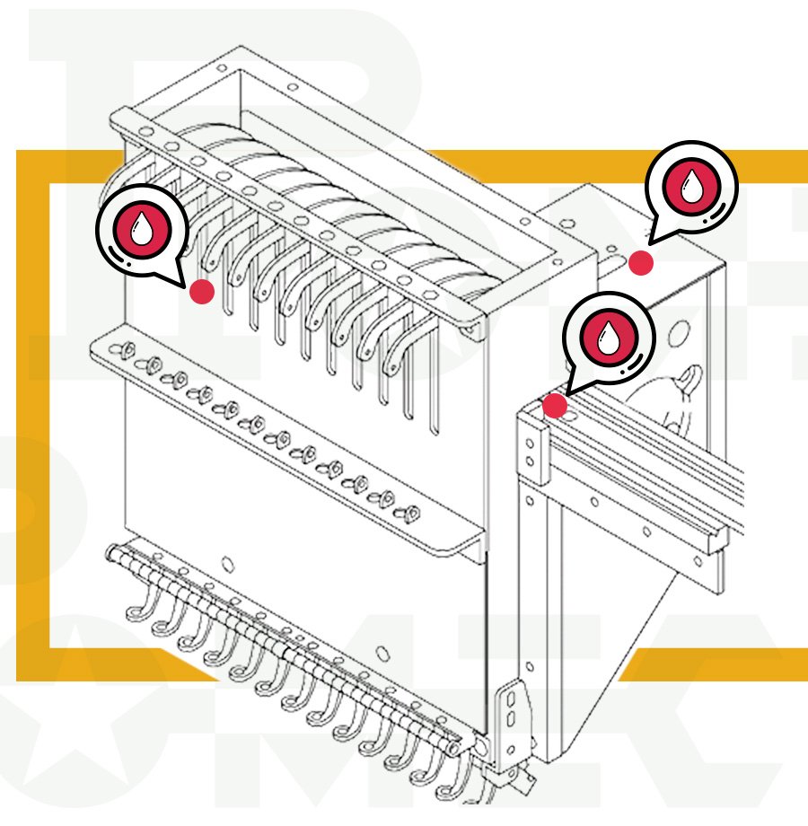Lubricación cabezote máquina bordadora